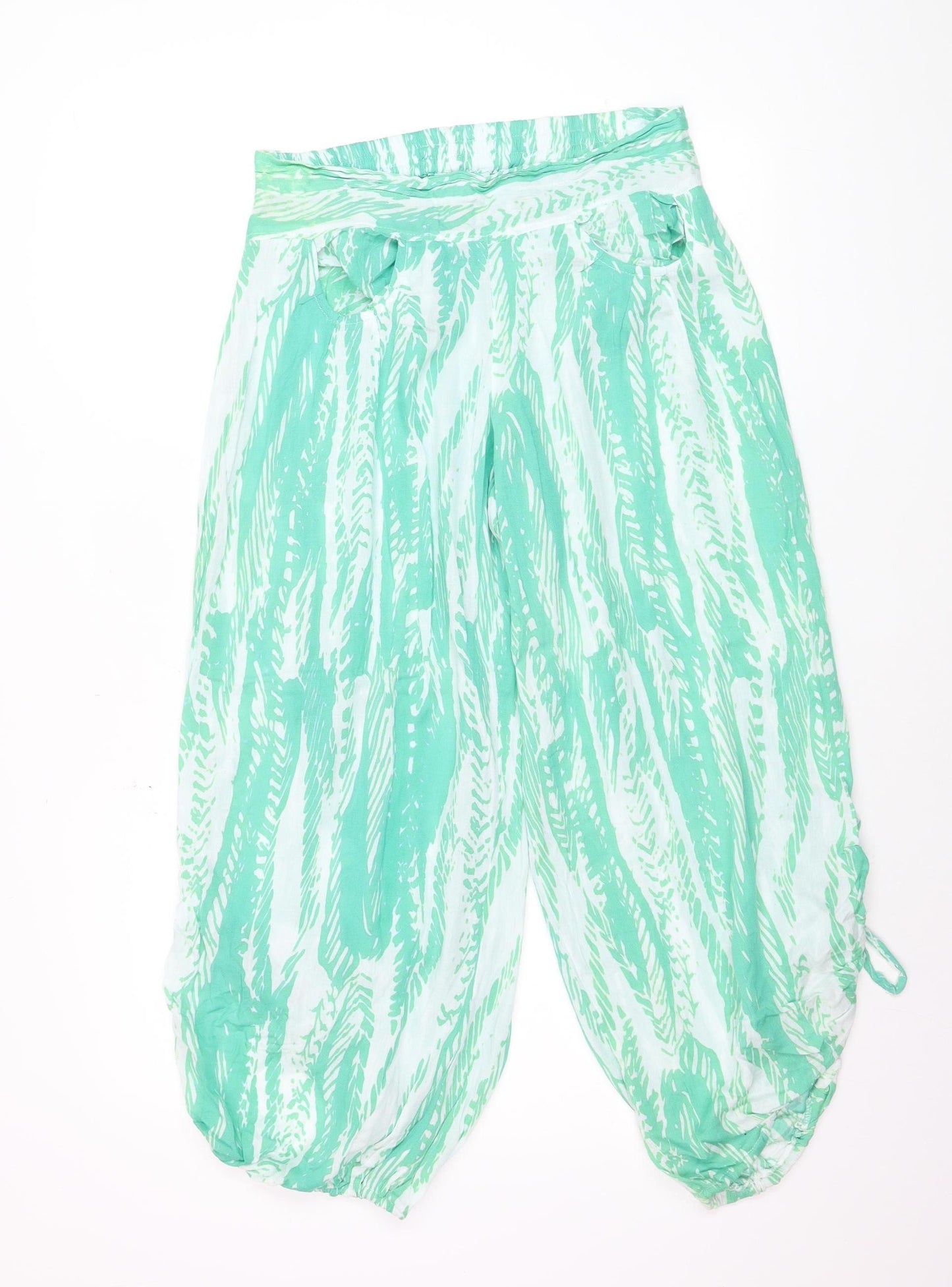 Garil Bras Women's Green Harem Trousers M Relaxed Summer