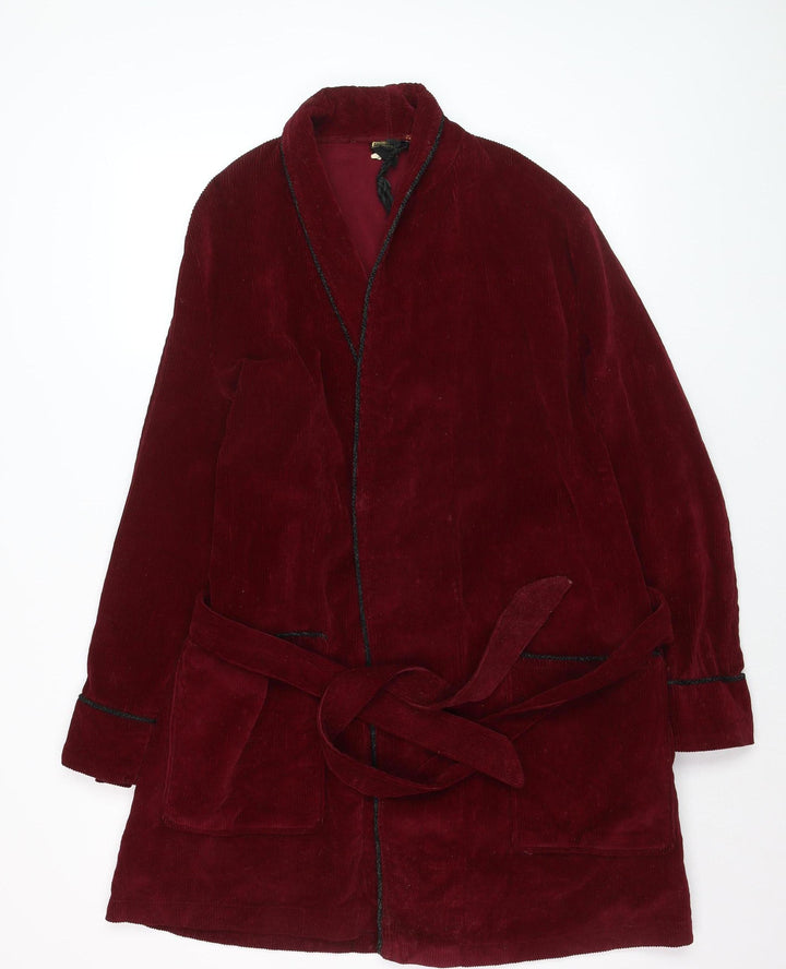 Keynote Littlewoods Men's Burgundy Corduroy Robe Medium Belted Vintage