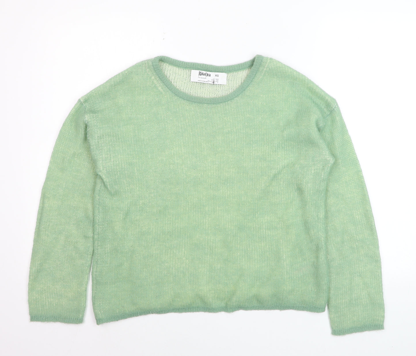 Primark Rita Ora Women's Green XS Mohair Blend Crew Neck Jumper