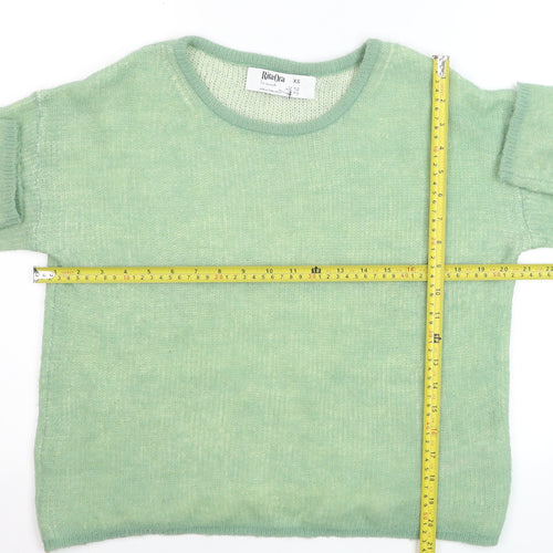 Primark Rita Ora Women's Green XS Mohair Blend Crew Neck Jumper