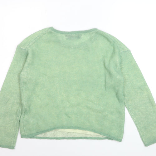 Primark Rita Ora Women's Green XS Mohair Blend Crew Neck Jumper