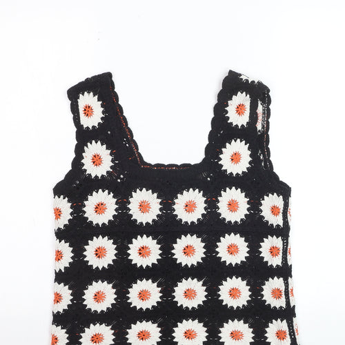Threadbare Women’s Black Crochet Floral Tank Top Size 10