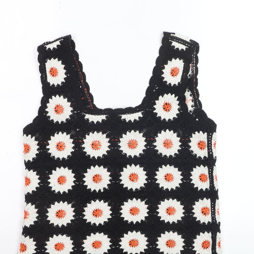 Threadbare Women’s Black Crochet Floral Tank Top Size 10