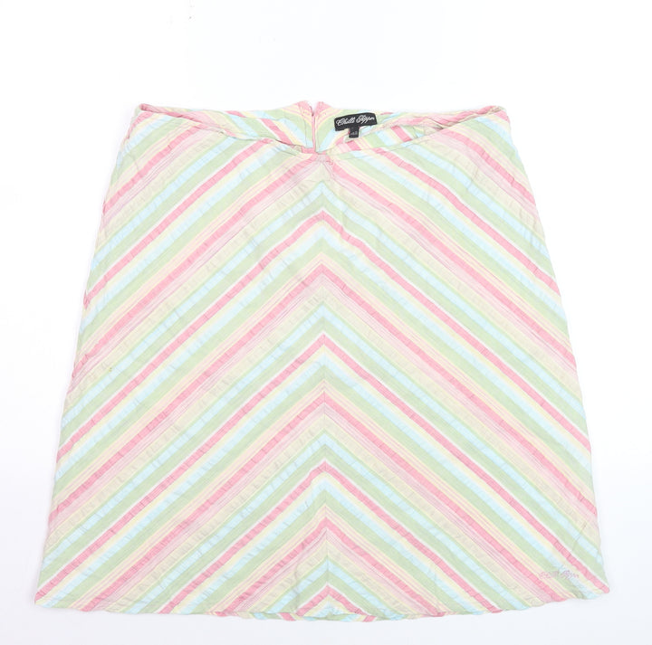 Chilli Pepper Women’s Multicoloured A-Line Cotton Skirt UK 14