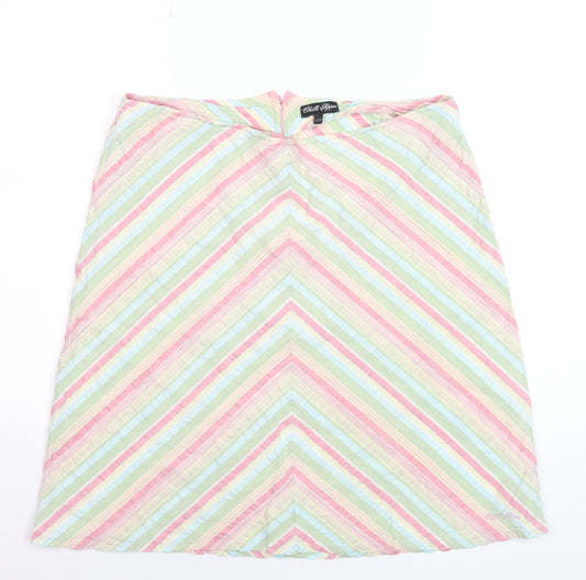 Chilli Pepper Women’s Multicoloured A-Line Cotton Skirt UK 14