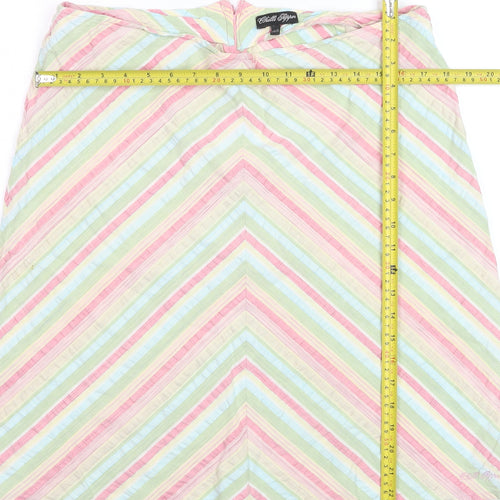 Chilli Pepper Women’s Multicoloured A-Line Cotton Skirt UK 14