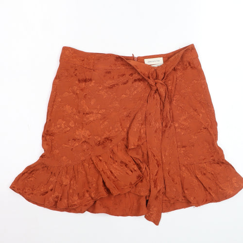Urban Outfitters Women's Orange Wrap Ruffle Short Skirt Size L