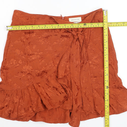 Urban Outfitters Women's Orange Wrap Ruffle Short Skirt Size L