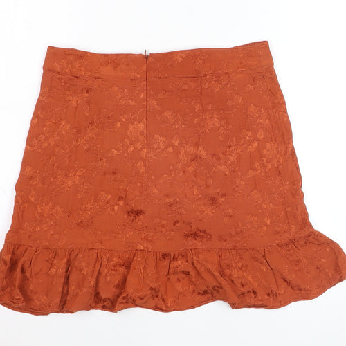 Urban Outfitters Women's Orange Wrap Ruffle Short Skirt Size L