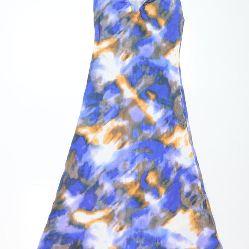 Zara Women Multicoloured Size 8 Slip Midi Dress Viscose Blend