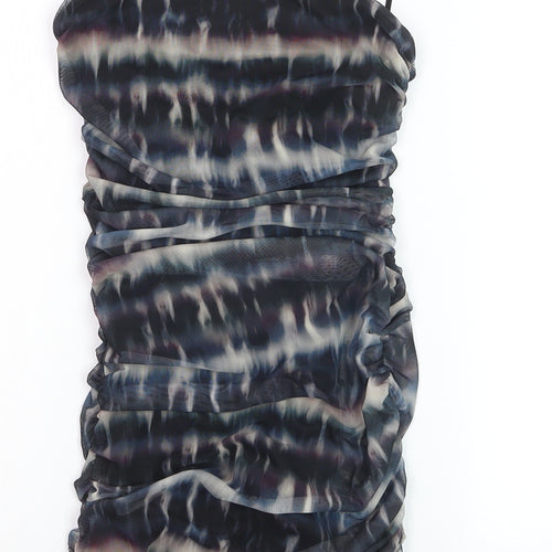 Quiz Women’s Multicoloured Ruched Bodycon Strapless Dress Size 10