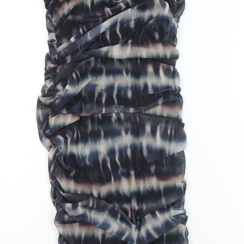 Quiz Women’s Multicoloured Ruched Bodycon Strapless Dress Size 10