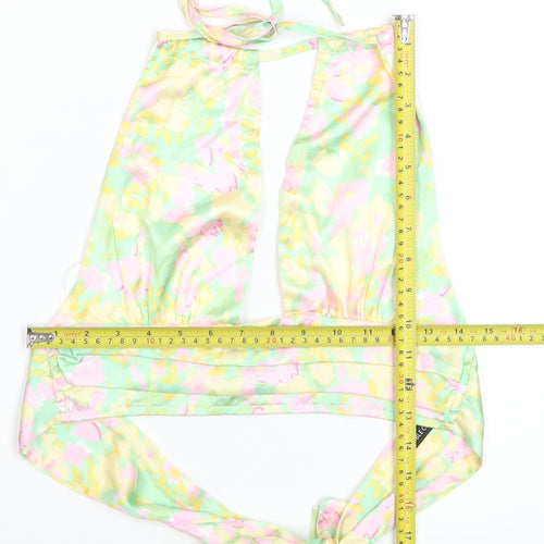 Double Crazy Women's Multicoloured Halter Floral Satin Camisole Top M
