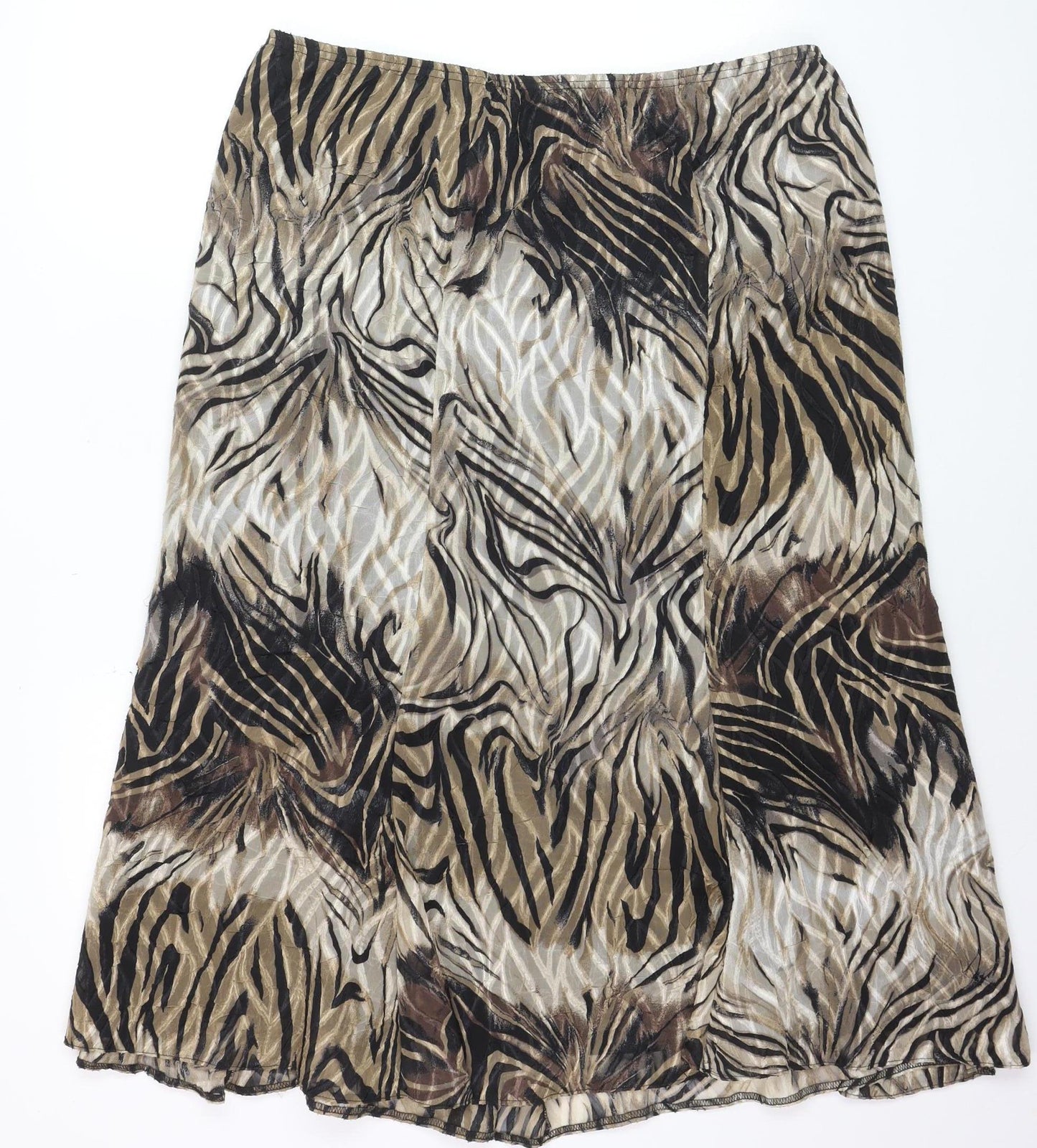 Roman Originals Women’s Multicoloured Animal Print A-Line Midi Skirt Size 24