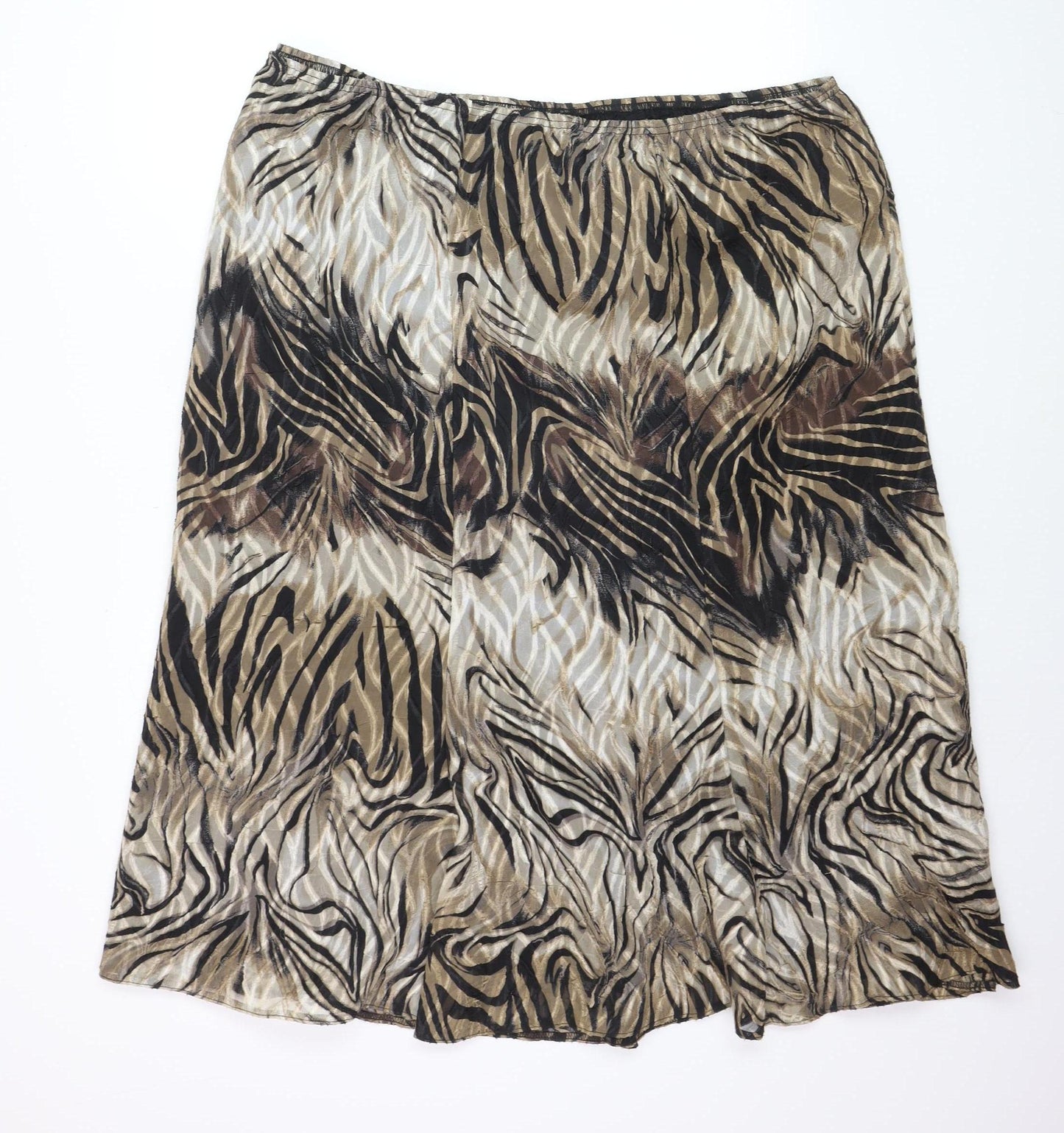 Roman Originals Women’s Multicoloured Animal Print A-Line Midi Skirt Size 24
