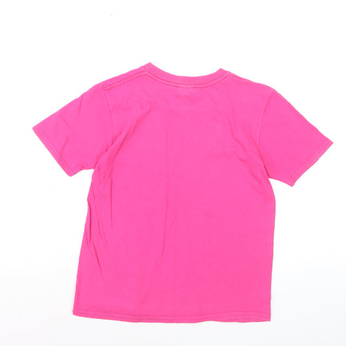 Gildan Girls Pink Graphic Cotton T-Shirt Youth Large Eat Sleep Dance Repeat