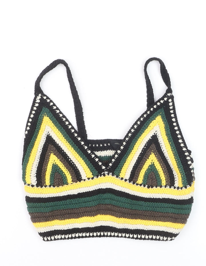 Urban Outfitters Women Multicoloured M Crochet Knit Strappy Crop Top