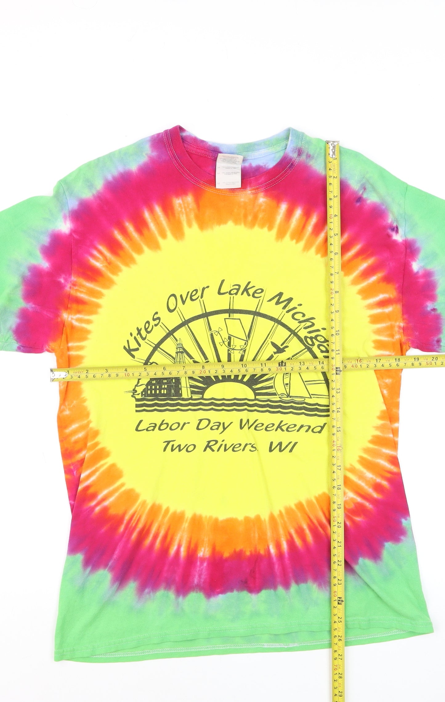 Gildan Women's Multicoloured Tie Dye Cotton T-Shirt Medium