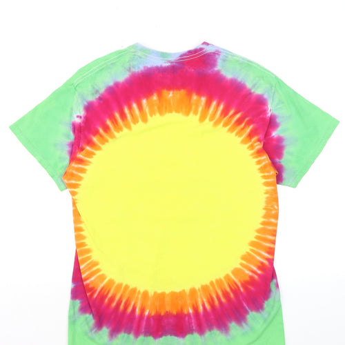 Gildan Women's Multicoloured Tie Dye Cotton T-Shirt Medium