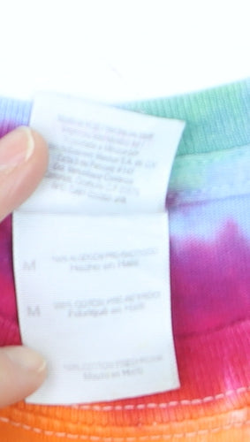 Gildan Women's Multicoloured Tie Dye Cotton T-Shirt Medium