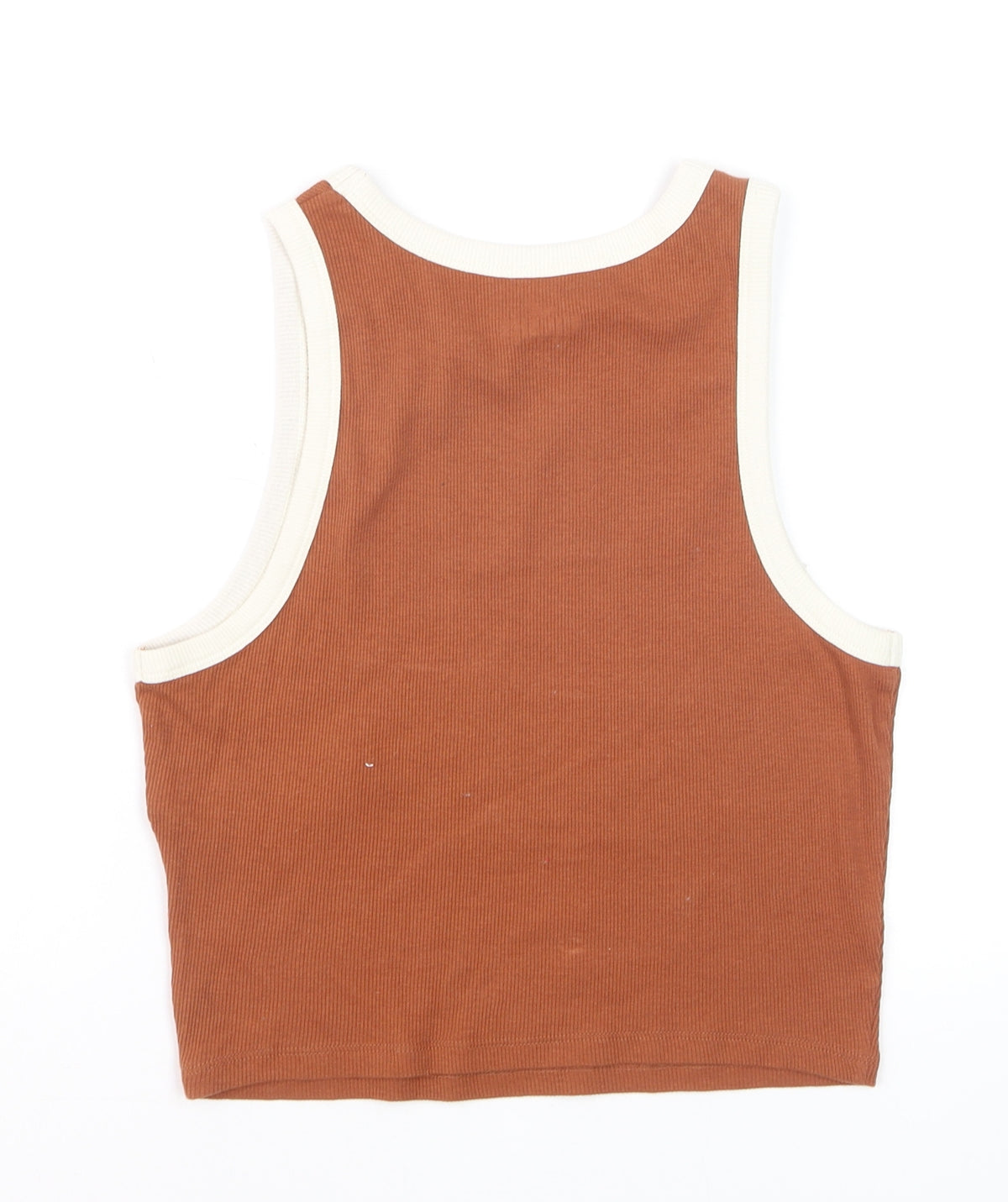 Hollister Women’s Brown Cropped Tank Top L Western Graphic