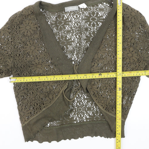 Steilmann Women’s Green Crochet Cropped Tie Blouse Size L