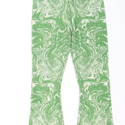Daisy Street Womens Green Flared Knit Trousers Size 18