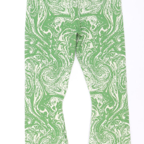 Daisy Street Womens Green Flared Knit Trousers Size 18