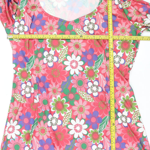 Wicked Costumes Women's Multicoloured Floral Tunic Blouse XL
