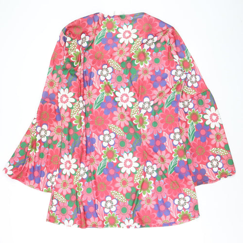 Wicked Costumes Women's Multicoloured Floral Tunic Blouse XL