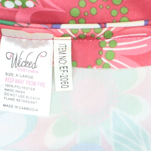 Wicked Costumes Women's Multicoloured Floral Tunic Blouse XL