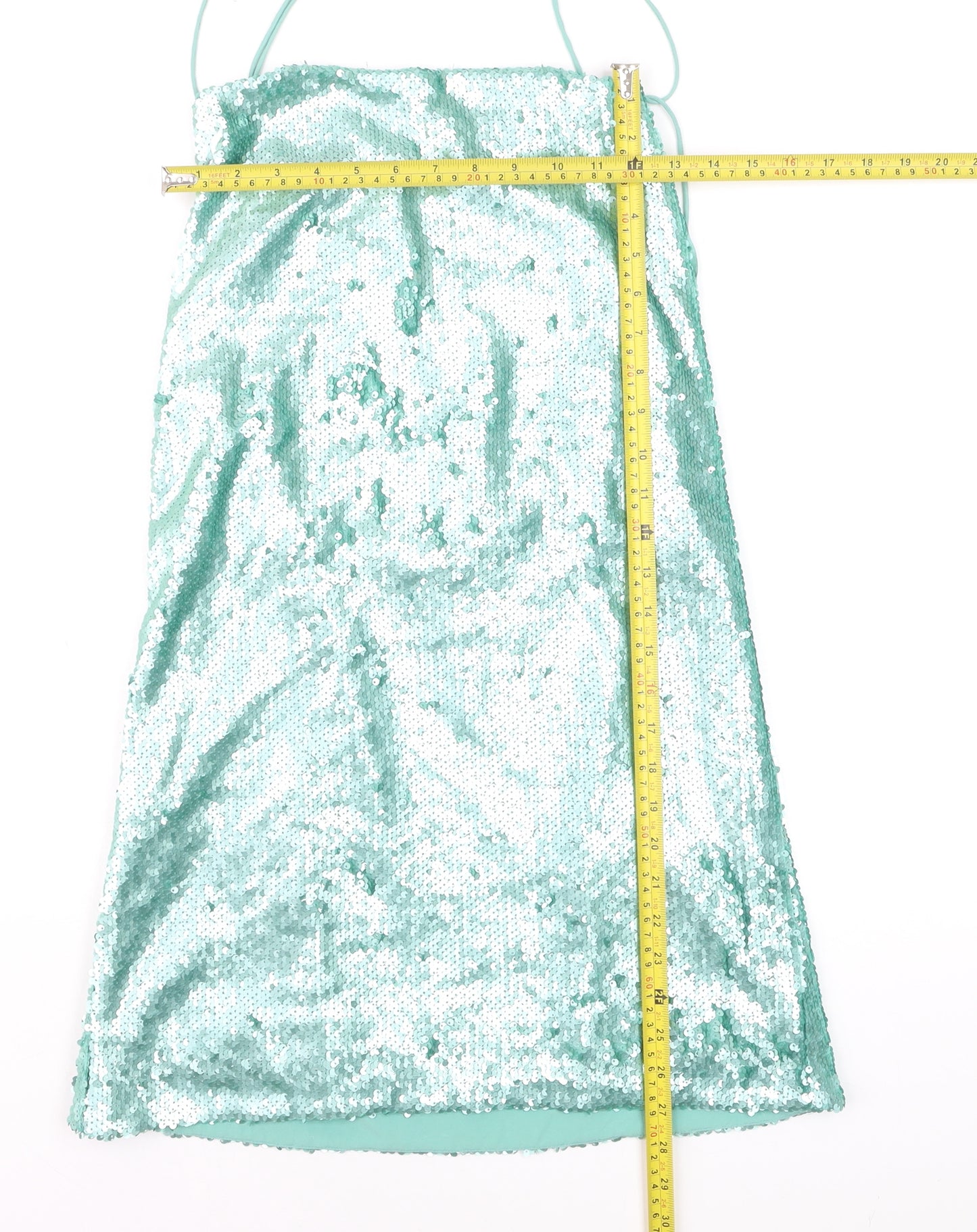 ASOS Women’s Green Sequin Slip Dress Size 8 Party Sleeveless