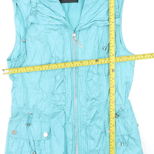 Gerry Weber Womens Blue Waistcoat Size 10 Zip Pockets Lightweight