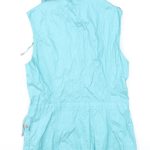 Gerry Weber Womens Blue Waistcoat Size 10 Zip Pockets Lightweight