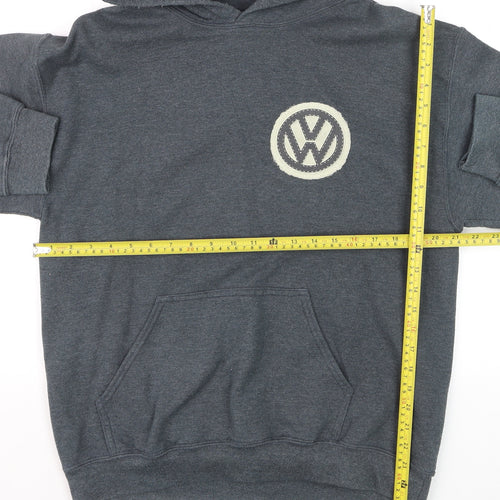 Gildan Men's Grey Pullover Hoodie VW Wolfsburg Mechanic Logo M