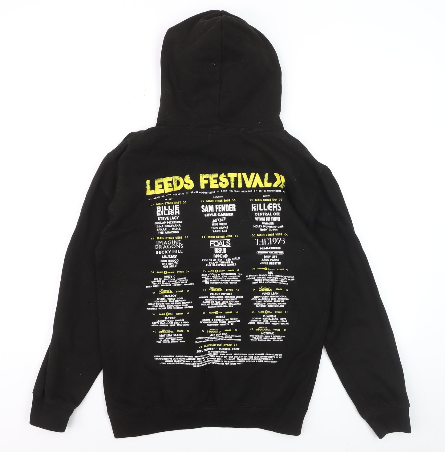 AWDis Mens Black Leeds Festival 2023 Pullover Hoodie Size S