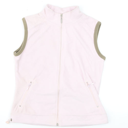 ELLE Sport Women's Pink Fleece Sleeveless Zip Waistcoat Size 12