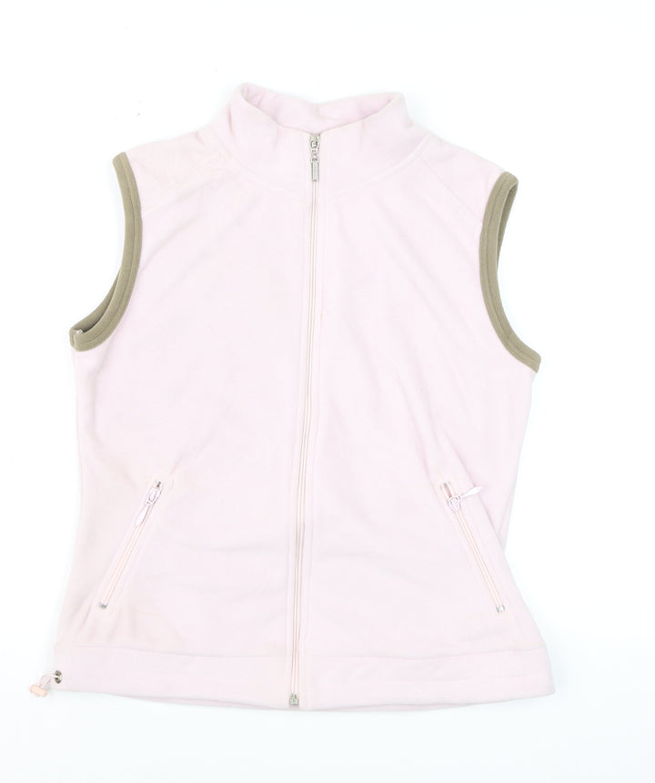 ELLE Sport Women's Pink Fleece Sleeveless Zip Waistcoat Size 12