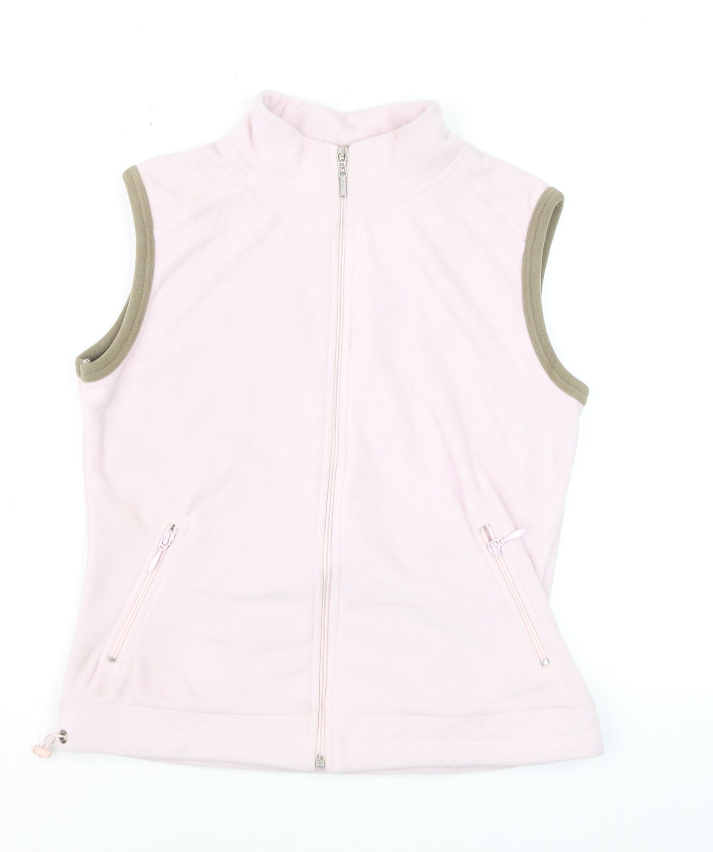 ELLE Sport Women's Pink Fleece Sleeveless Zip Waistcoat Size 12