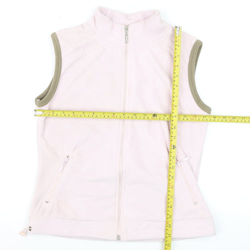 ELLE Sport Women's Pink Fleece Sleeveless Zip Waistcoat Size 12
