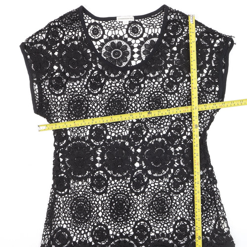 Warehouse One Women’s Black Crochet Lace Blouse Size M