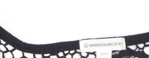 Warehouse One Women’s Black Crochet Lace Blouse Size M