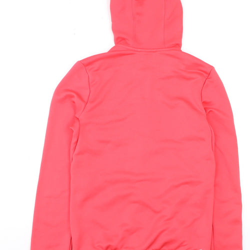 Adidas Girls Pink Hooded Track Jacket 13-14 Years Lightweight Climalite