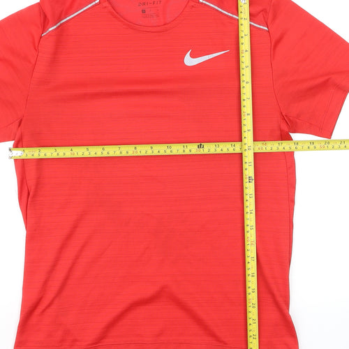 Nike Boys Red Dri-FIT Running T-Shirt Size S Reflective Sports Top