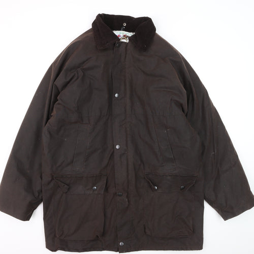 Country Leisure Wear Men’s Brown Waxed Cotton Parka Coat XL