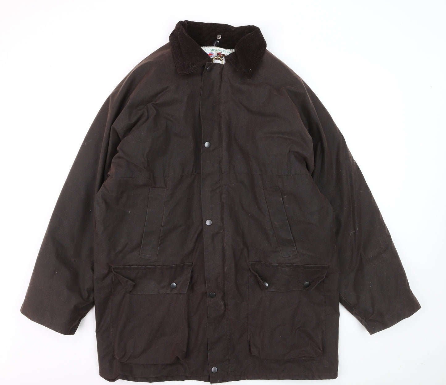 Country Leisure Wear Men’s Brown Waxed Cotton Parka Coat XL