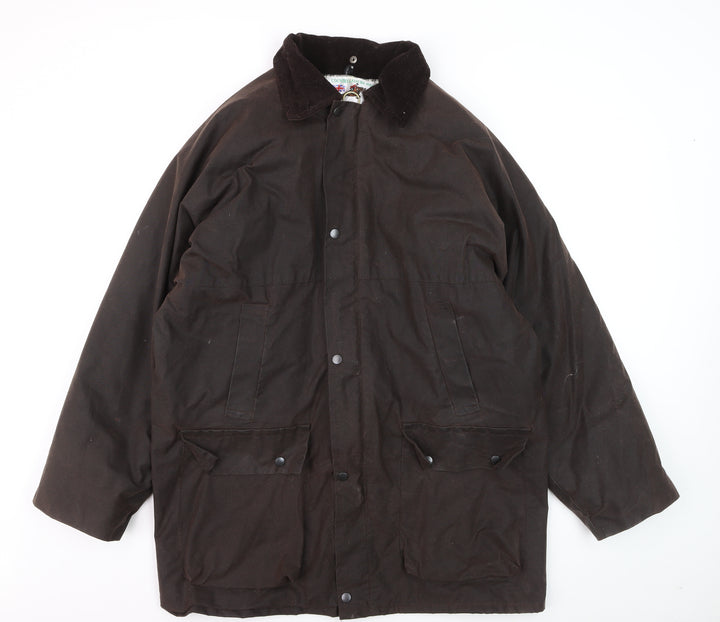 Country Leisure Wear Men’s Brown Waxed Cotton Parka Coat XL