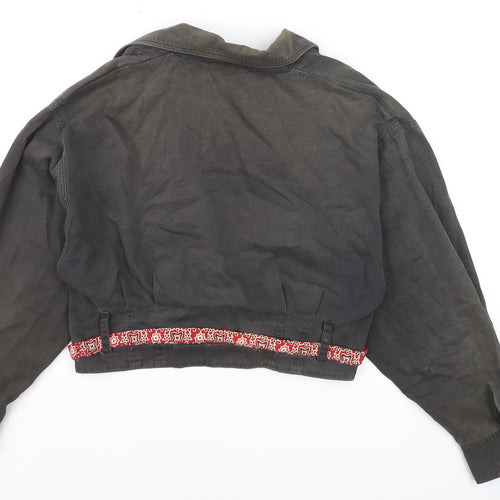 Republic Australia Womens Black Cropped Biker Jacket Size 10