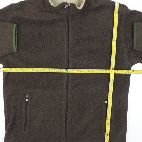 Marks and Spencer Men's Brown Fleece Jacket Medium Full Zip Outdoor