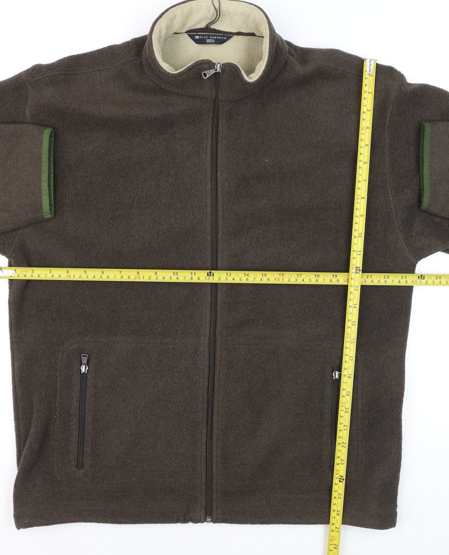 Marks and Spencer Men's Brown Fleece Jacket Medium Full Zip Outdoor